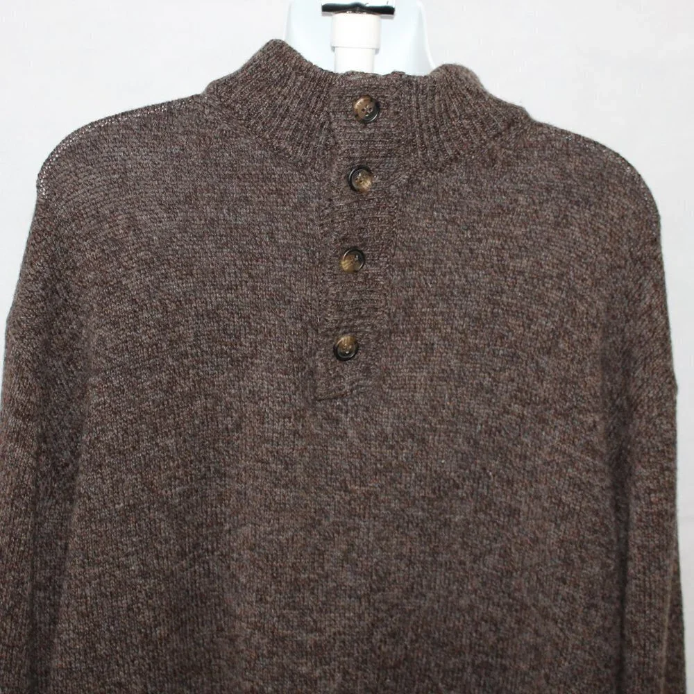 Enzo Mantovani Men's Brown 100% Wool Pull Over Long Sleeve Sweater Size XL